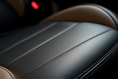 Clean and conditioned leather car seat.
